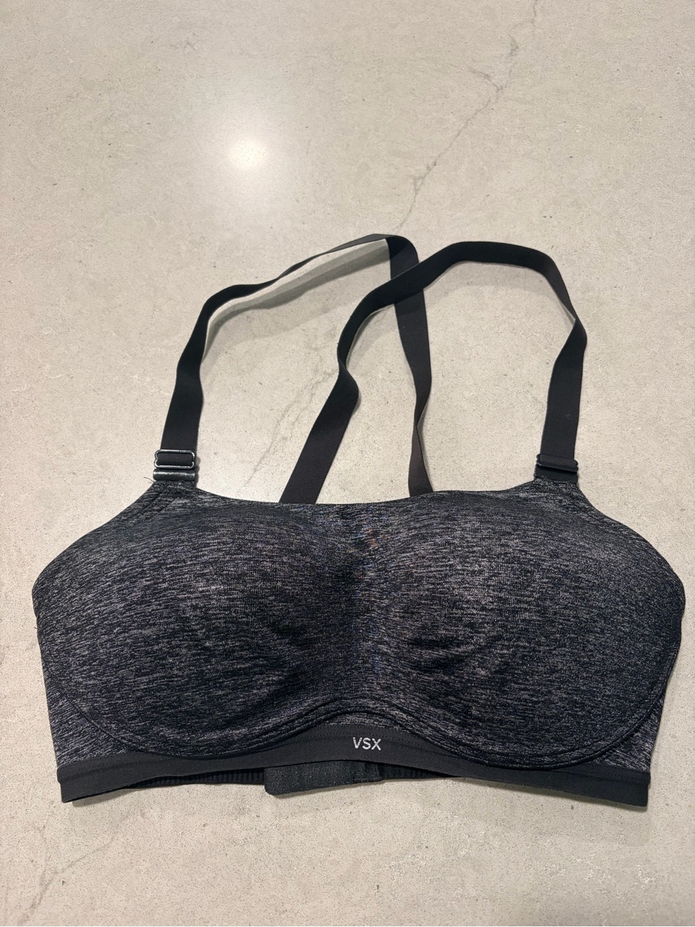 VSX Heather Charcoal Black Molded Cup Sports Bra 32D